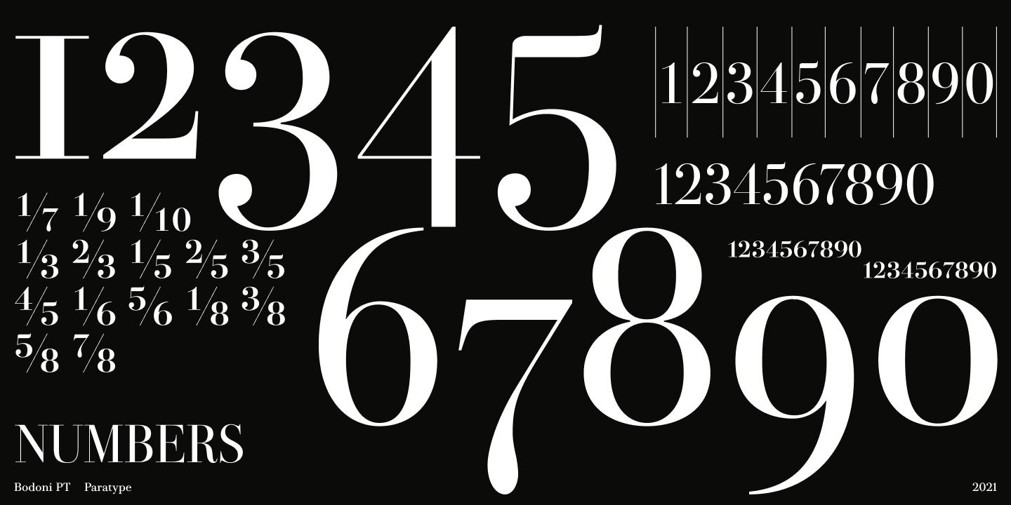 Bodoni PT / Paratype