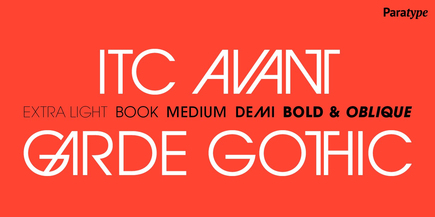 ITC Avant Garde Gothic / Paratype