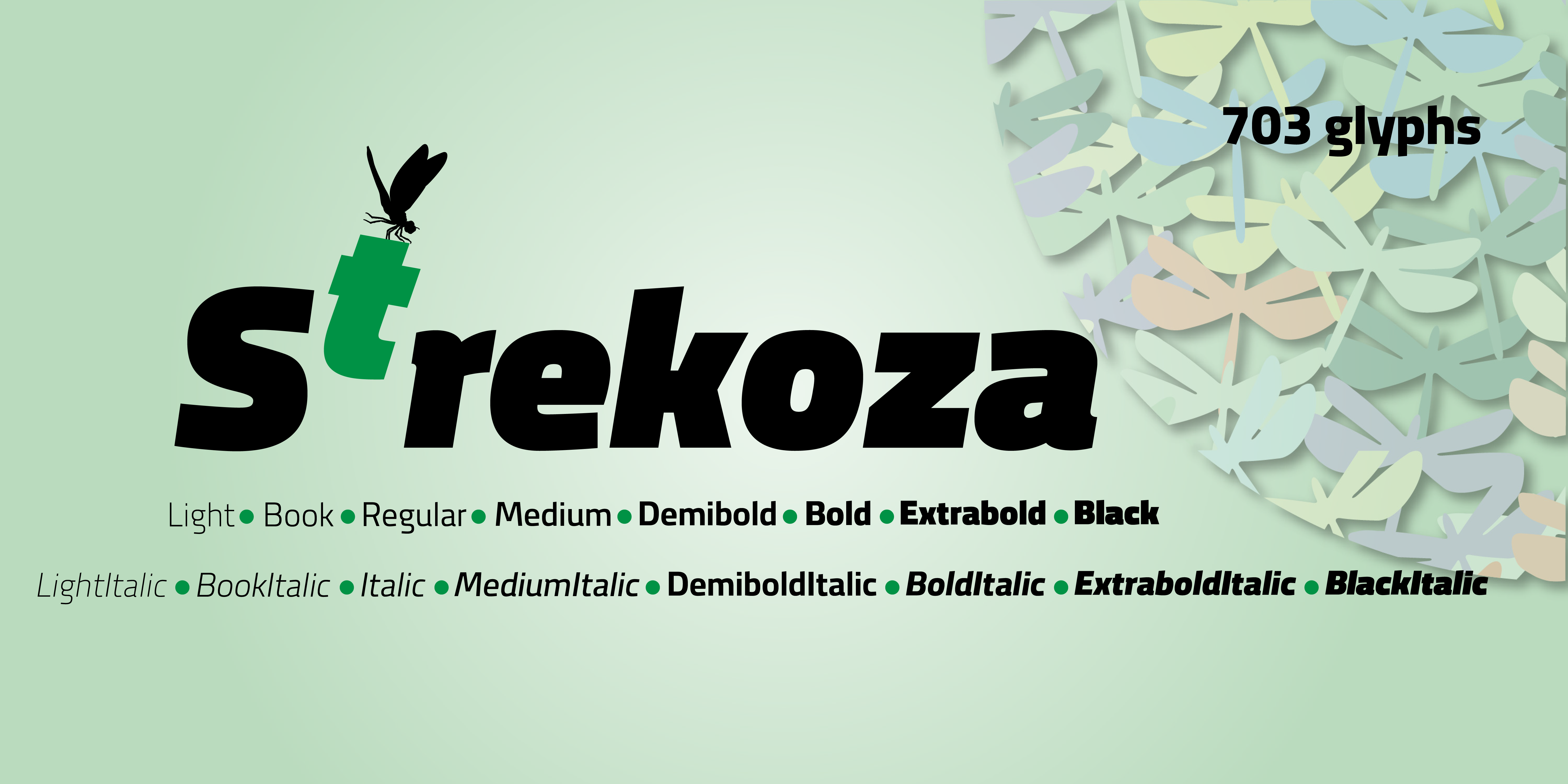 Шрифт Strekoza — бесплатно протестировать, купить и скачать